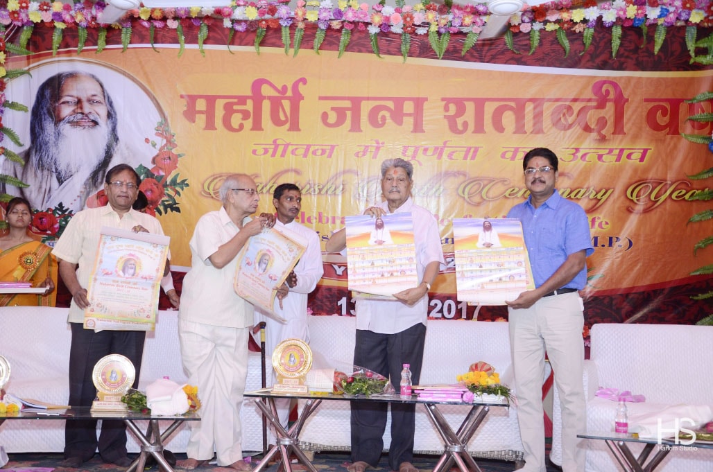 wall calendar with maharishi ji beautiful pictures was released by all dignitaries