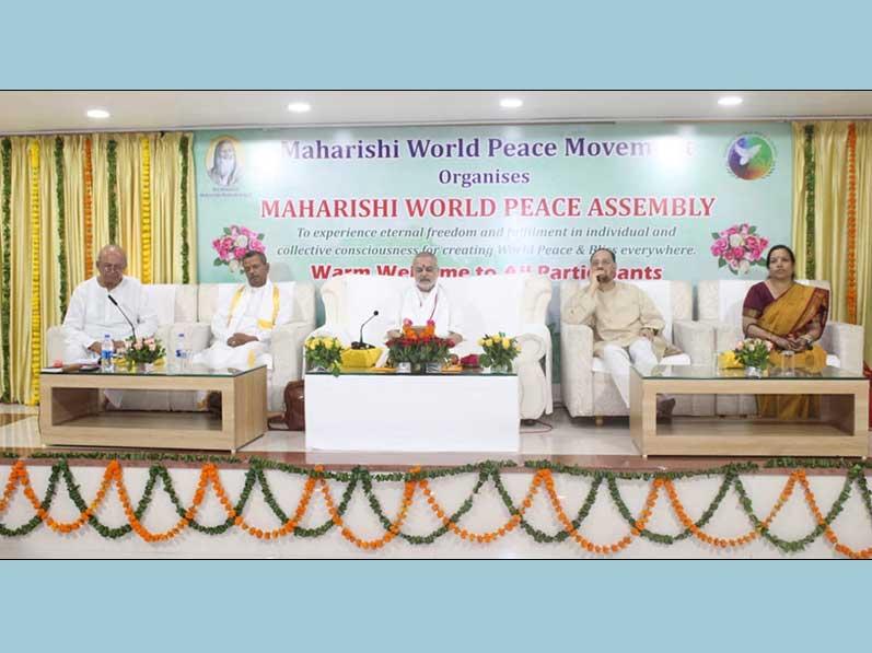 Maharishi World Peace Assembly organised on the auspicious occasion of Shri Guru Purnima was inaugurated by Brahmachari Girish Ji, Chairman of Maharishi Group of Educational Institutions. 