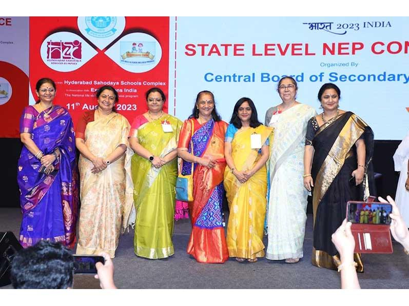 MVM HYDERABAD: Principal Mrs Vasnthy Prasuraman attended State Level NEP conference at Novatel Hotel adjacent to our school campus. 
Other school Principals of Telangana and Andhra Pradesh and CBSE Directors and officials from Delhi and regional office were present.