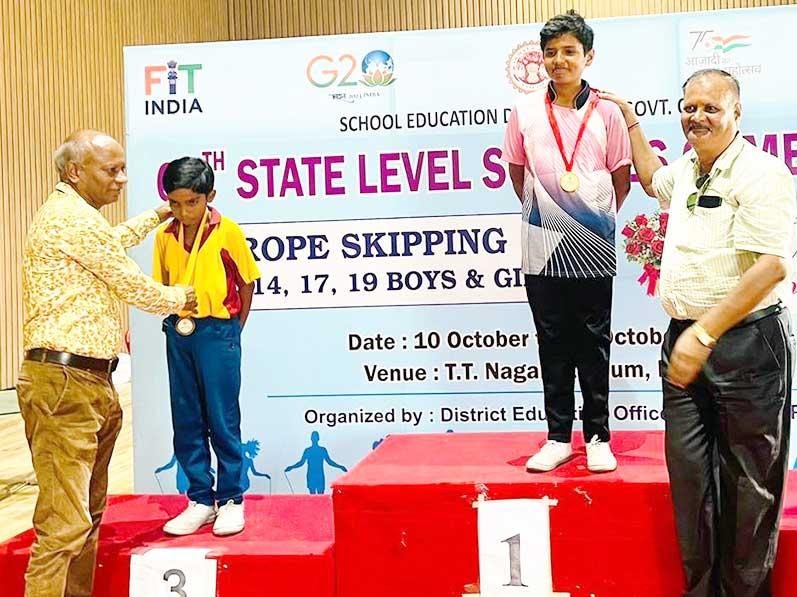 MVM Narmada Road Jabalpur: 9 Students from Maharishi Vidya Mandir Narmada Road Jabalpur declared winners at Rope Skipping State level Competition and grabbed participation certificate of SGFI (State Games Federation of India)