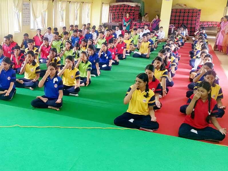 MVM Silchar : International Yoga Day organized at Maharishi Vidya Mandir Silchar. Students, teachers and staff enthusiastically participated in yoga practices.